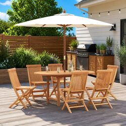 Outdoor Garden Dining Set 7 Pieces – Teak Wood Charm
