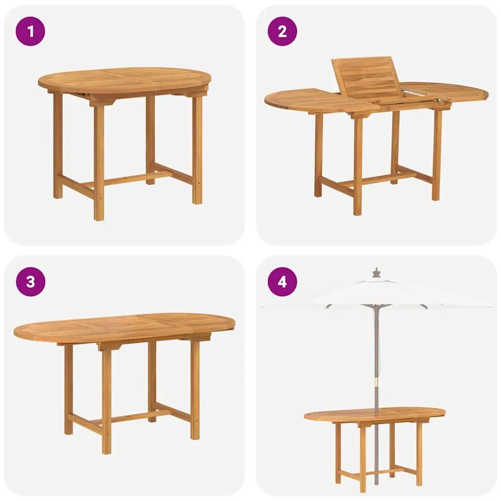 Garden Dining Set 7 Pieces Brown Teak Wood Outdoor Table Chairs Furniture