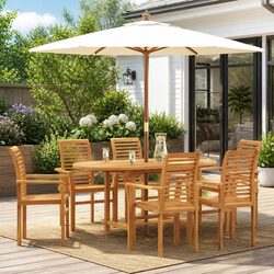 Enjoy Outdoor Dining with a 7-Piece Teak Set
