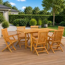 Your Ideal 7-Piece Teak Dining Set for Outdoor Fun