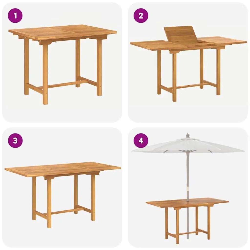 Garden Dining Set 7 Pieces Outdoor Table Chairs Brown Solid Teak Wood Modern