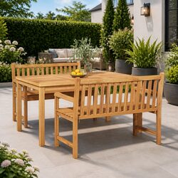 Your Outdoor Companion: 3 Piece Teak Dining Set