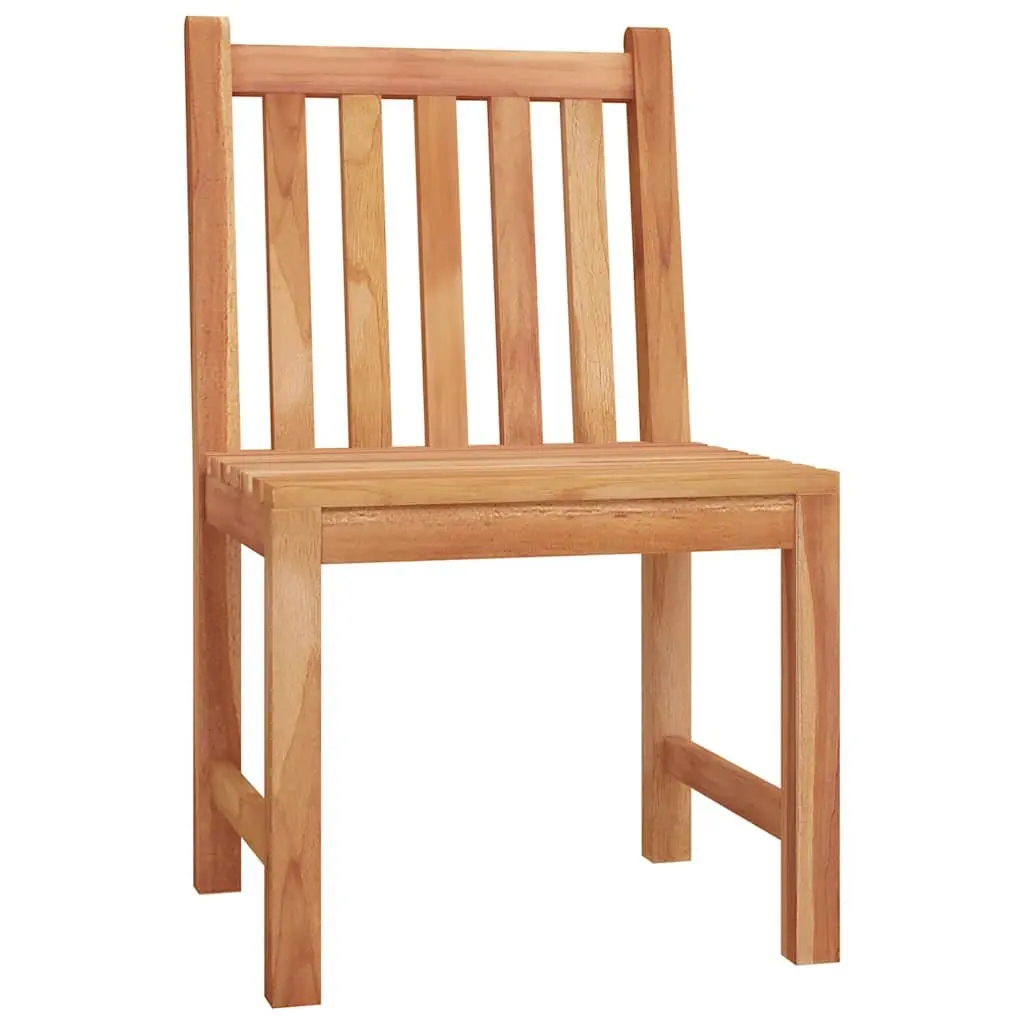Garden Dining Set Brown Solid Teak Wood 4 Piece Outdoor Furniture Table Bench Chairs