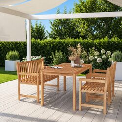 Friendly Teak Wood Dining Set for Outdoor Enjoyment