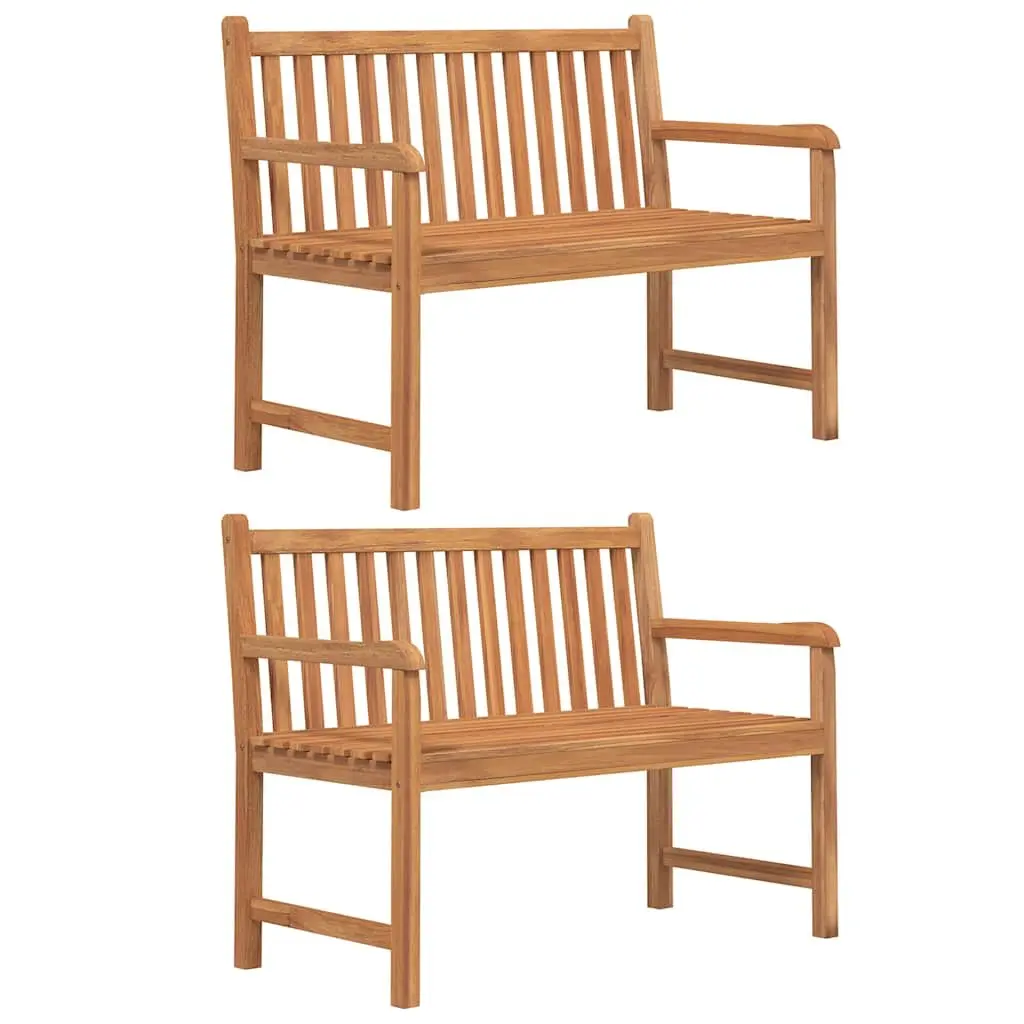 5 Piece Solid Wood Garden Dining Set Teak Outdoor Furniture Table Chairs Benches