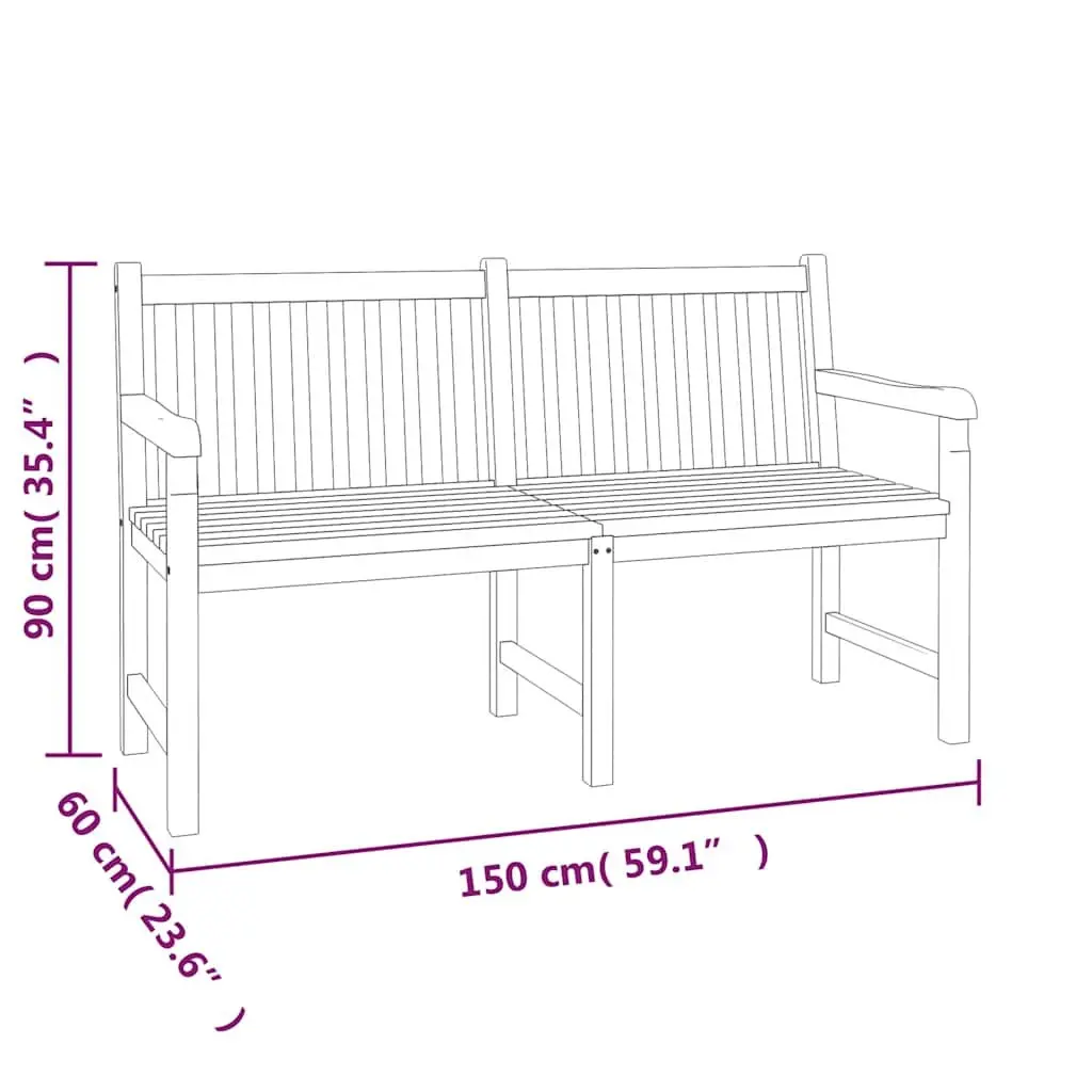 Garden Dining Set Teak Wood 5 Piece Outdoor Furniture Table Chairs Bench Brown