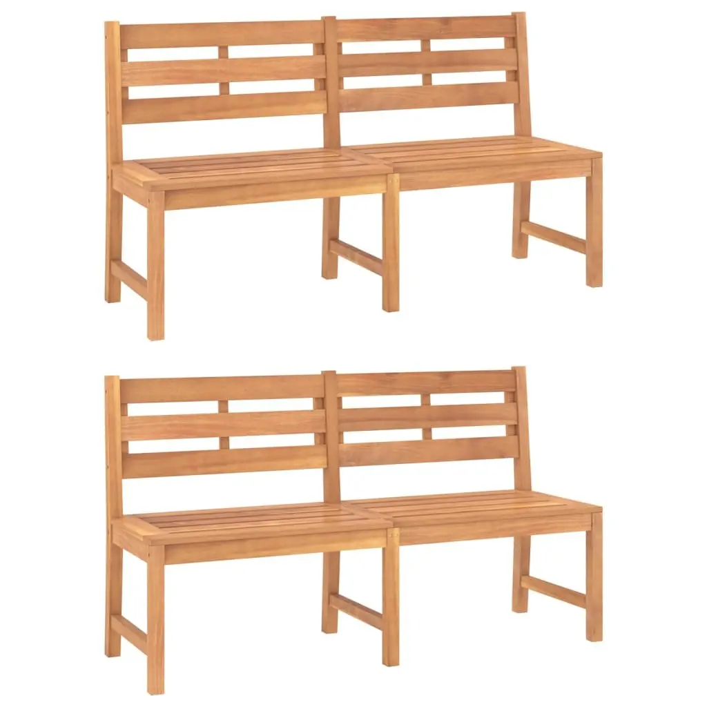 Garden Dining Set 3 Piece Outdoor Furniture Teak Wood Table Benches Patio