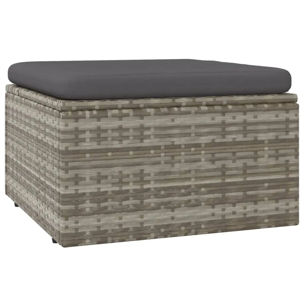 6 Piece Outdoor Furniture Set Garden Lounge Durable Steel Frame Grey Poly Rattan with Cushions