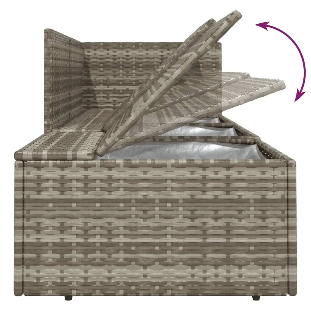 5 Piece Garden Lounge Set Grey Poly Rattan Outdoor Patio Furniture with Cushions