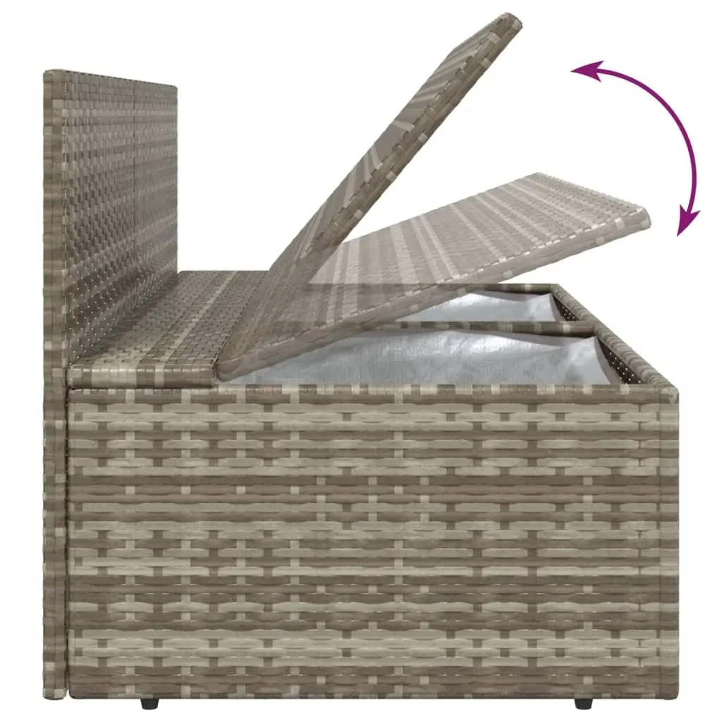 4 Piece Garden Lounge Set Grey Poly Rattan Outdoor Furniture with Cushions