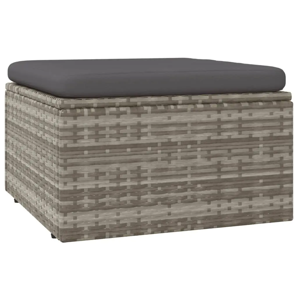 5 Piece Garden Lounge Set Grey Poly Rattan Outdoor Furniture with Cushions