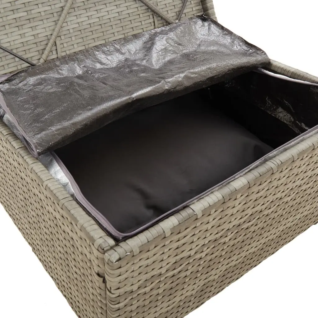 Garden Lounge Set 8 Piece Outdoor Furniture Grey Poly Rattan with Cushions