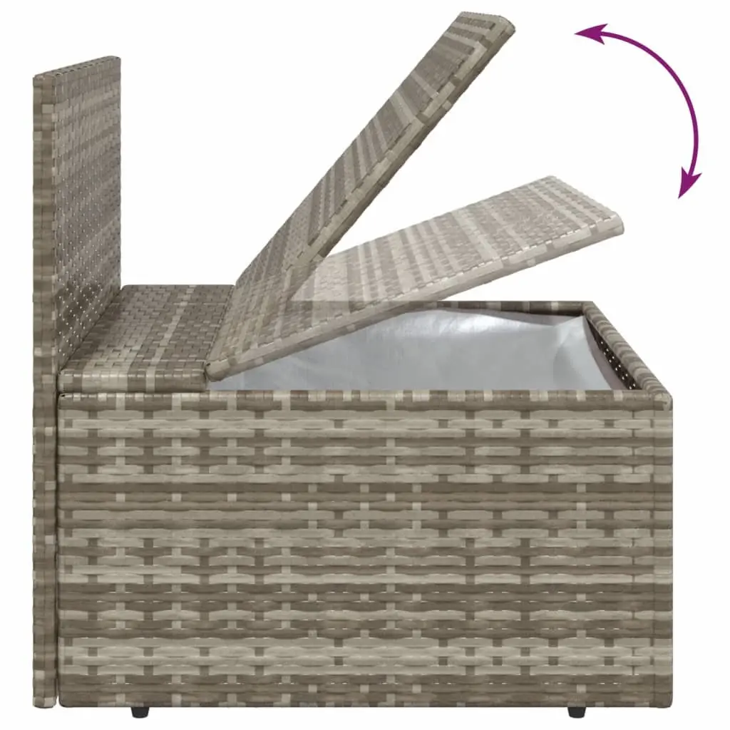 5 Piece Garden Lounge Set Grey Poly Rattan Outdoor Furniture with Cushions