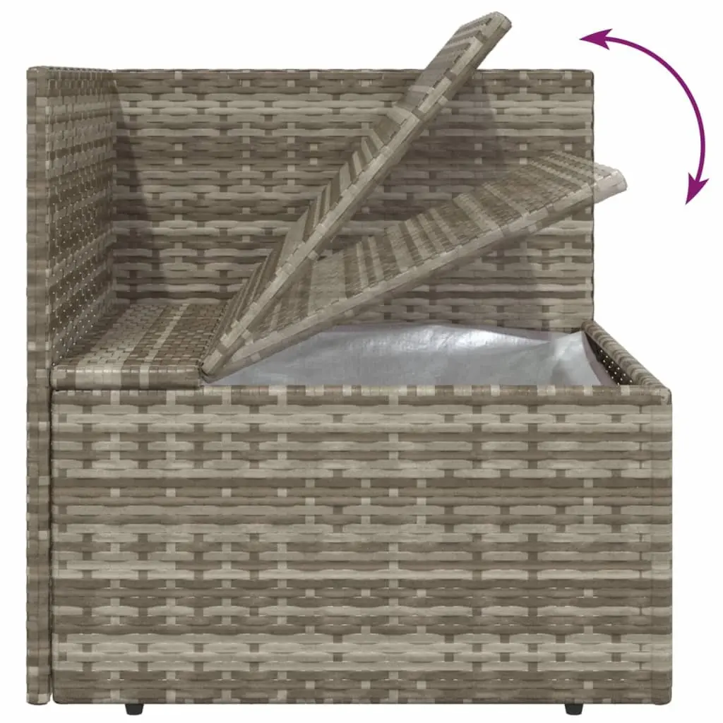 Garden Corner Sofa Set Grey 6 Piece Outdoor Furniture Poly Rattan Patio