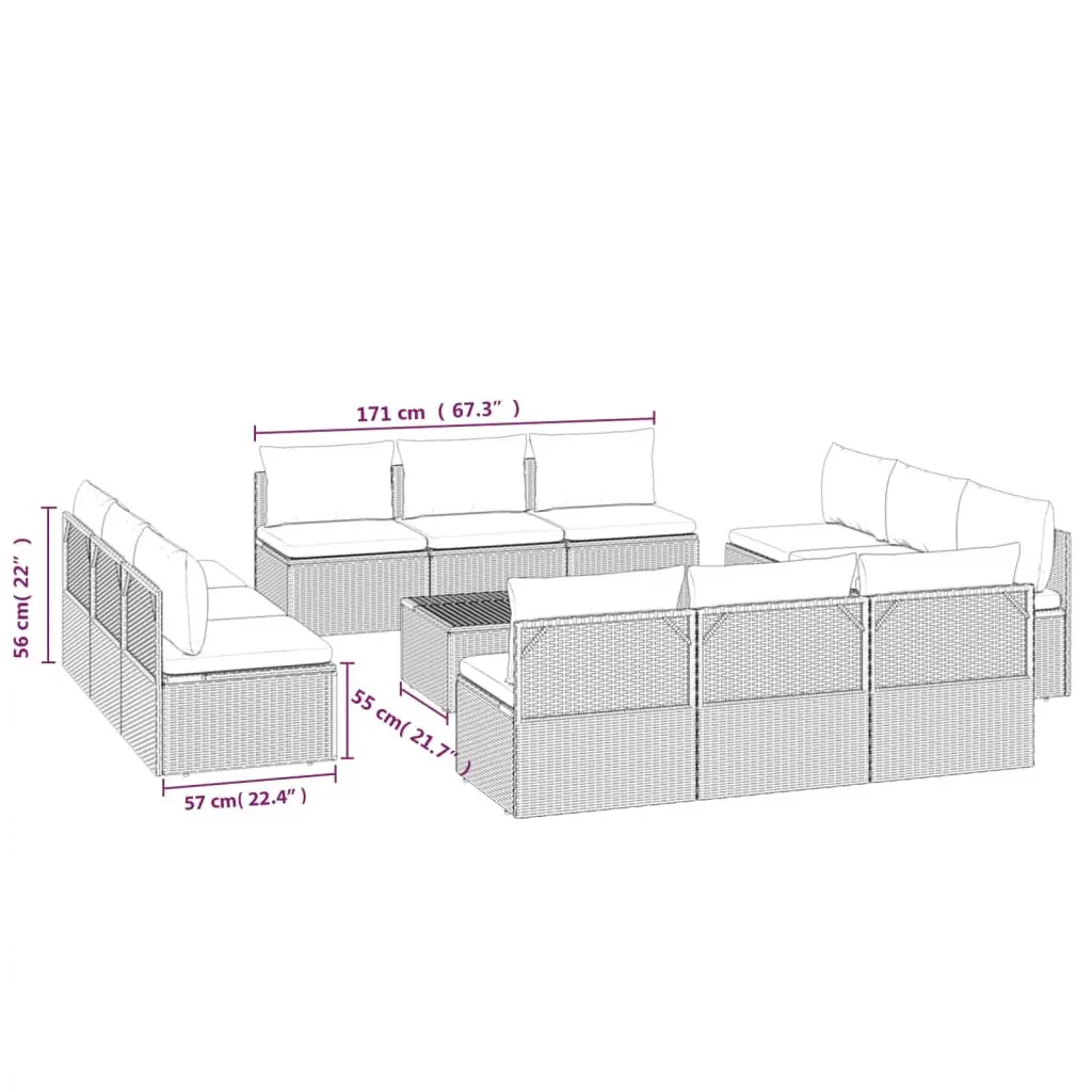 9 Piece Outdoor Lounge Set