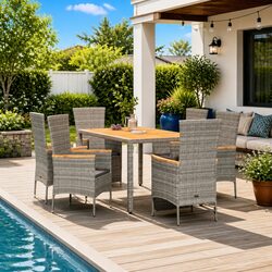 Your New Favorite Garden Dining Set: 7-Piece Grey