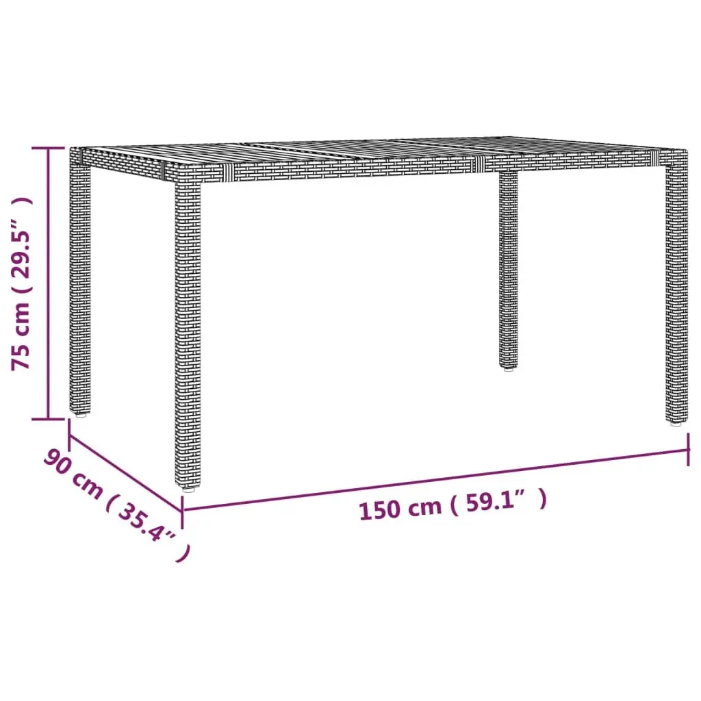 Garden Dining Set 7 Piece Outdoor Patio Furniture Grey Rattan with Reclining Chairs and Cushions