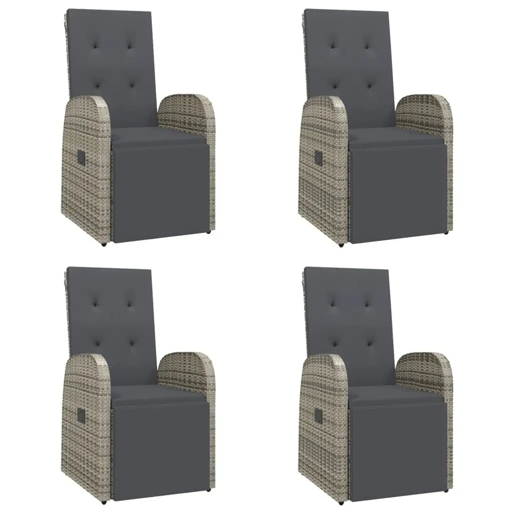 Outdoor Dining Set 5 Piece Garden Furniture Patio Table Chairs Cushions Grey