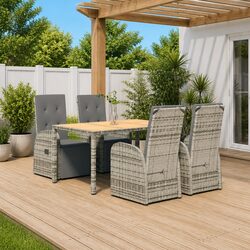 Make Your Garden Shine with 5 Piece Dining Set in Grey