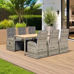 Your Ideal 7-Piece Grey Rattan Dining Set for Outdoors