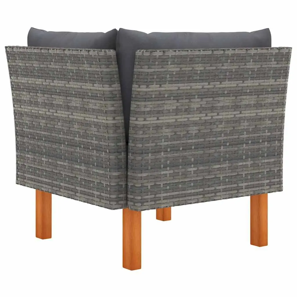 Grey Rattan Corner Sofa