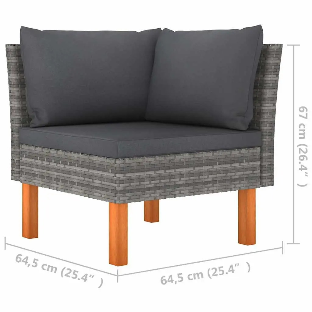 Grey Rattan Corner Sofa