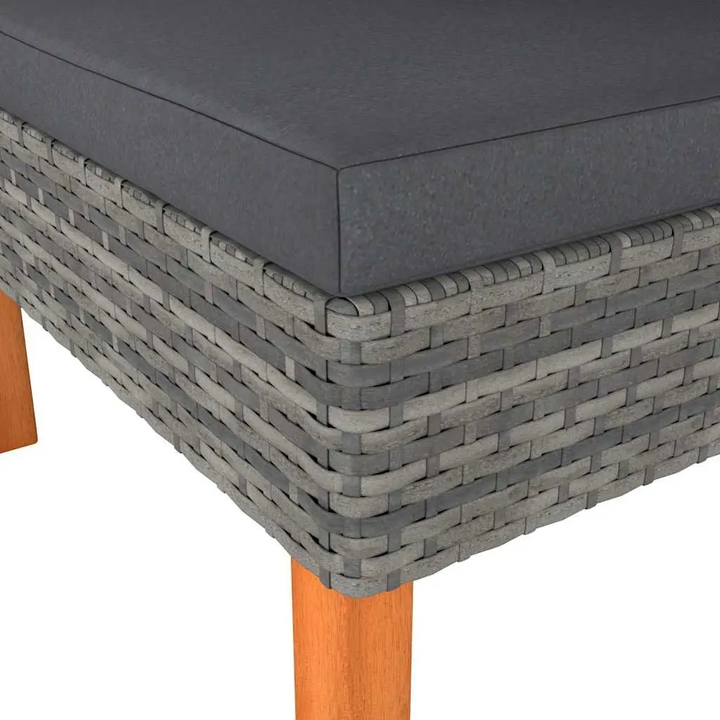 Outdoor Corner Sofa Set Grey 2 Piece Rattan Furniture