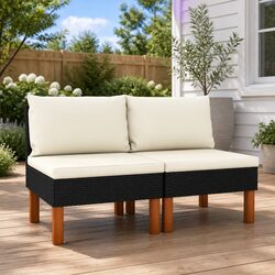 Friendly Outdoor Rattan Middle Sofa Set - 2 Pieces