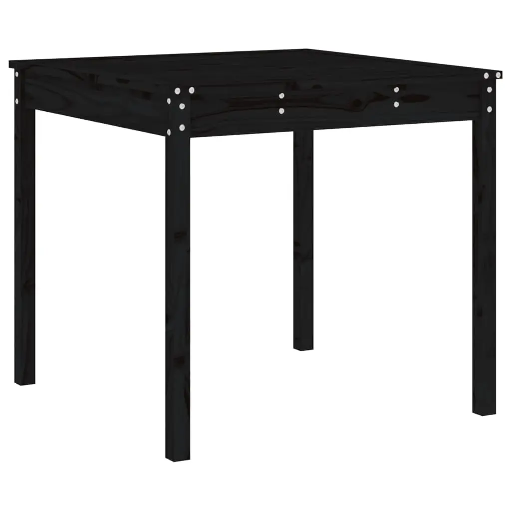 Garden Bistro Set Black Solid Pine Wood 3 Piece Outdoor Furniture Table Stools