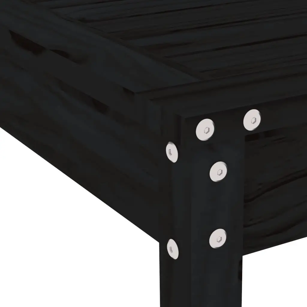 Outdoor Dining Set 5 Piece Garden Patio Table Chairs Black Solid Pine Wood