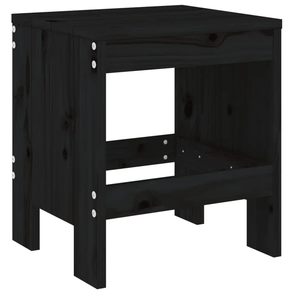 Outdoor Dining Set 5 Piece Black Solid Pine Wood Garden Patio Furniture Table