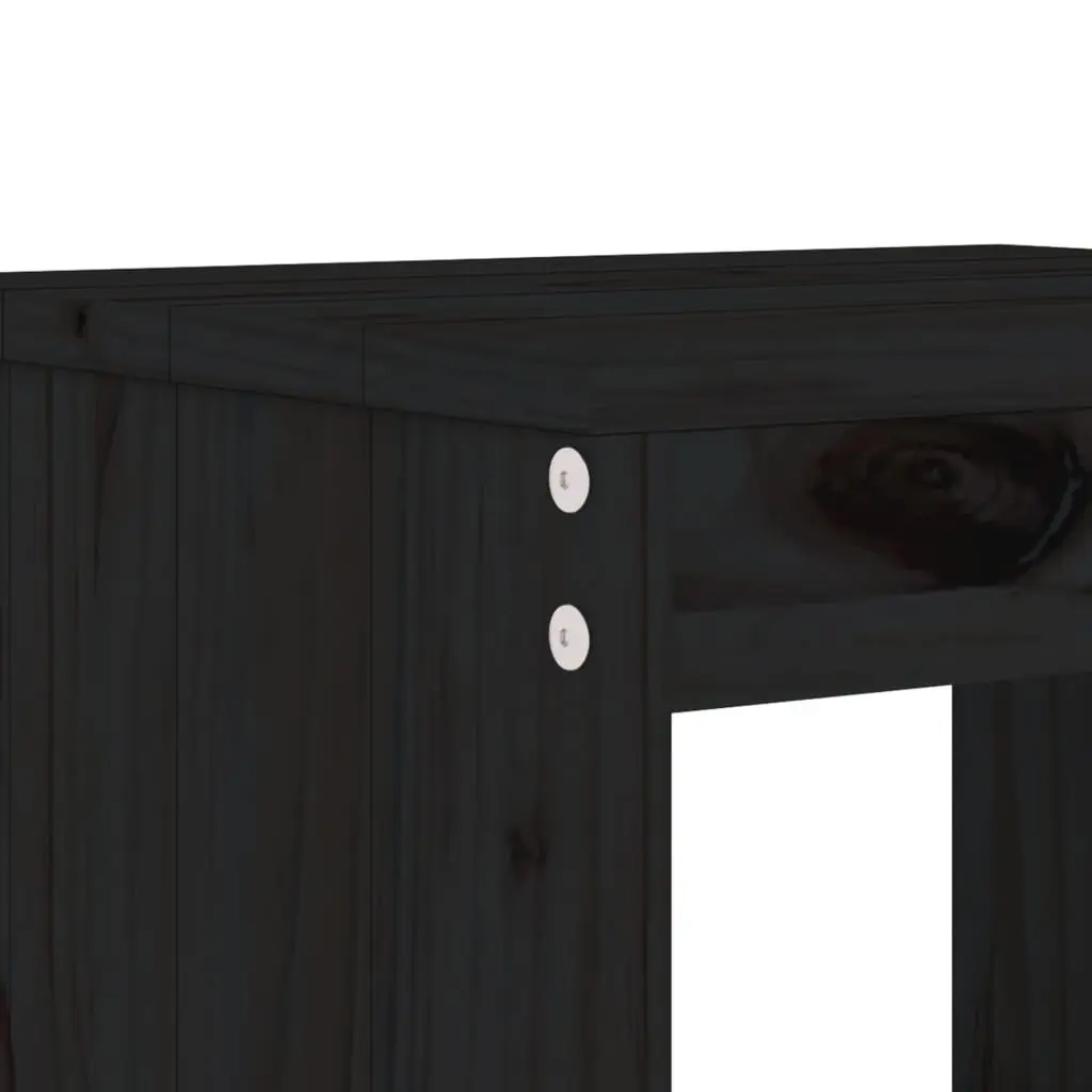 Outdoor Dining Set 5 Piece Black Solid Pine Wood Garden Patio Furniture Table