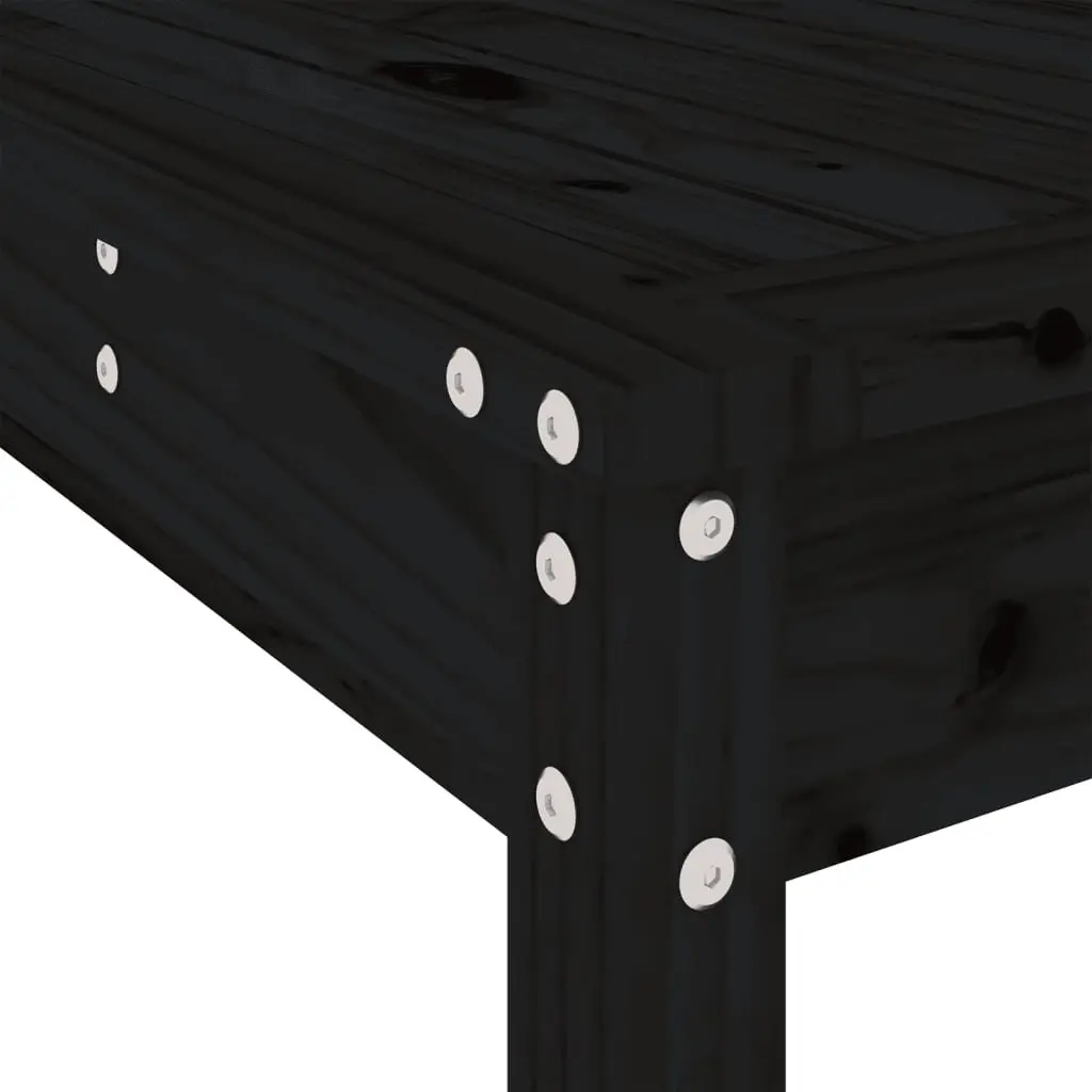 Outdoor Dining Set 5 Piece Black Solid Pine Wood Garden Patio Furniture Table