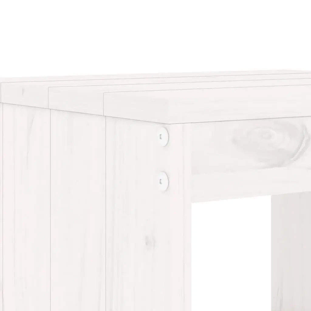 Garden Bar Set White Wood 5 Piece Outdoor Patio Furniture Stools Table