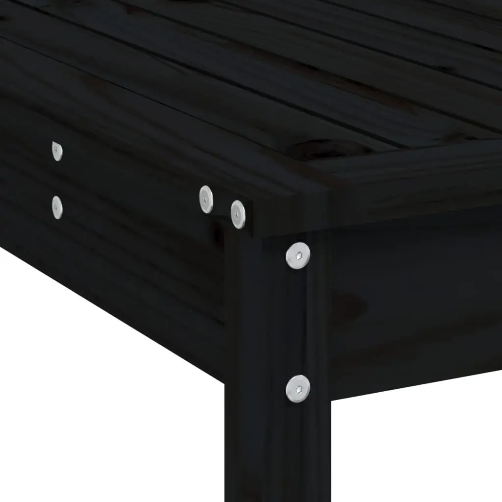 Garden Bar Set Wooden Outdoor Furniture 5 Piece Black Patio Dining Stools Table
