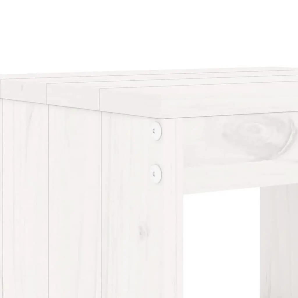 Garden Bar Set 7 Piece White Outdoor Furniture Patio Dining Solid Wood Stools