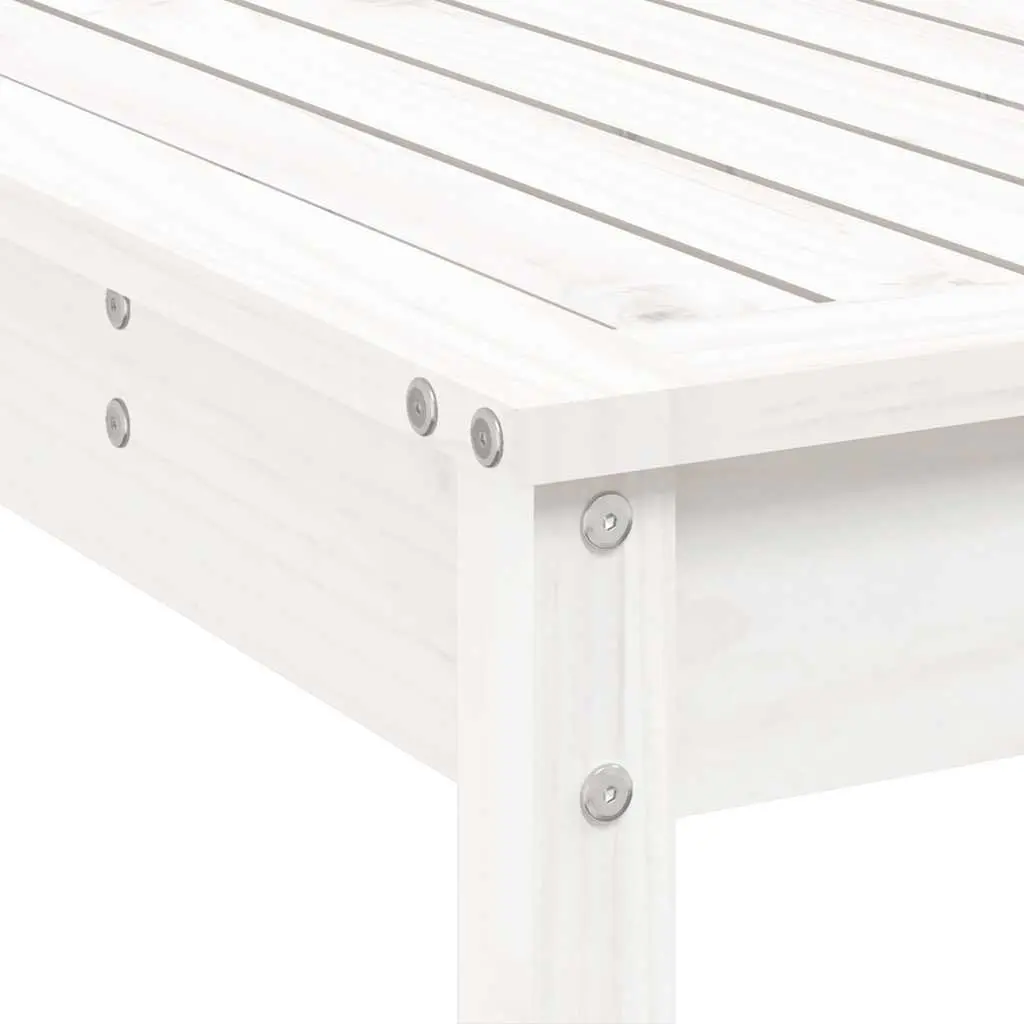 Garden Bar Set 7 Piece White Outdoor Furniture Patio Dining Solid Wood Stools
