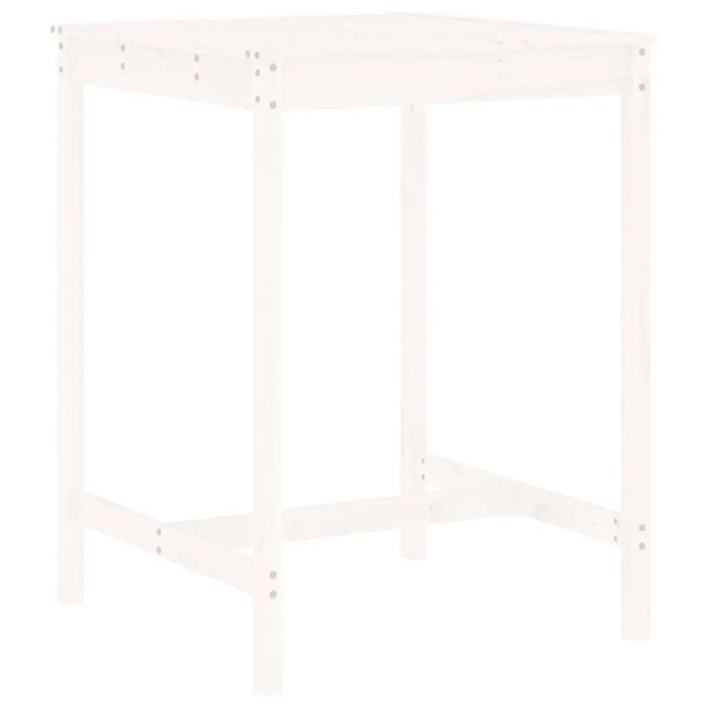 Garden Bar Set White Solid Pine Wood Outdoor Patio Furniture 3 Piece