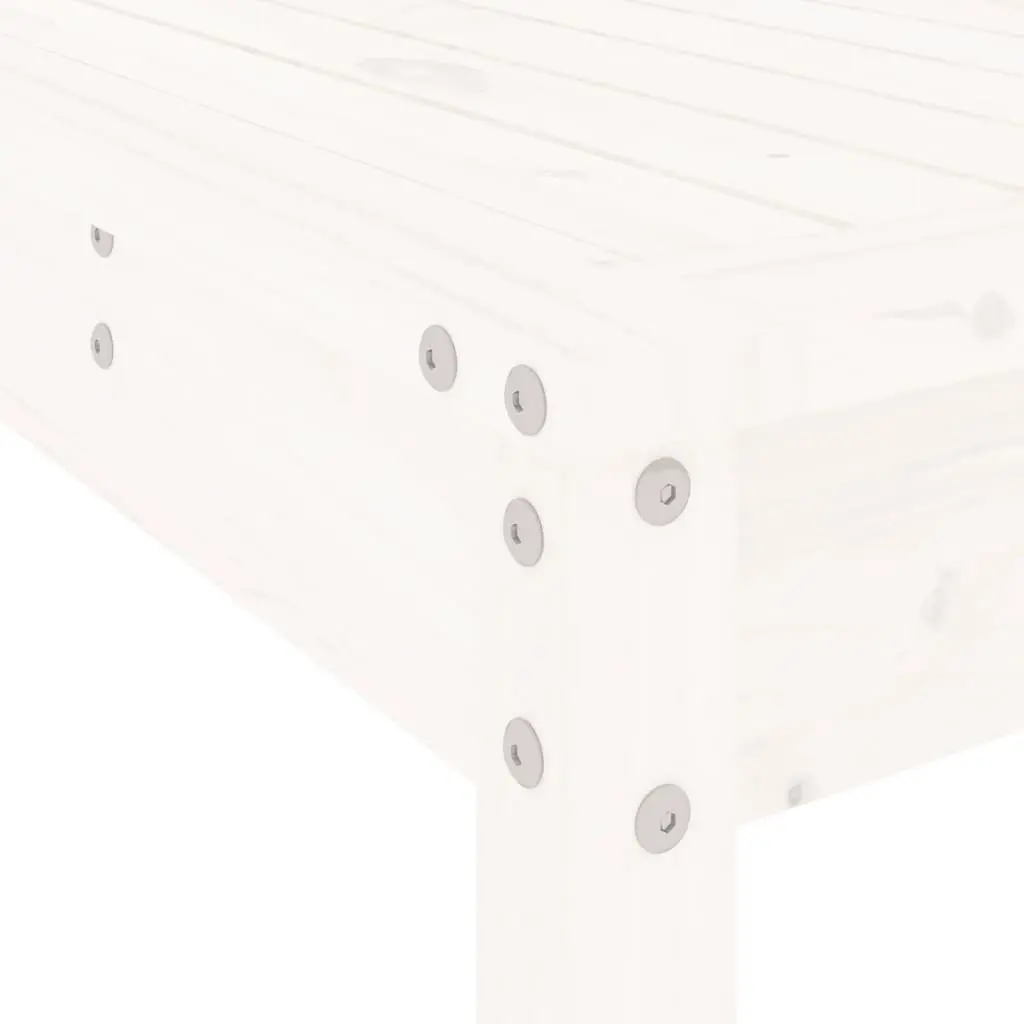 Garden Bar Set White Solid Pine Wood Outdoor Patio Furniture 3 Piece