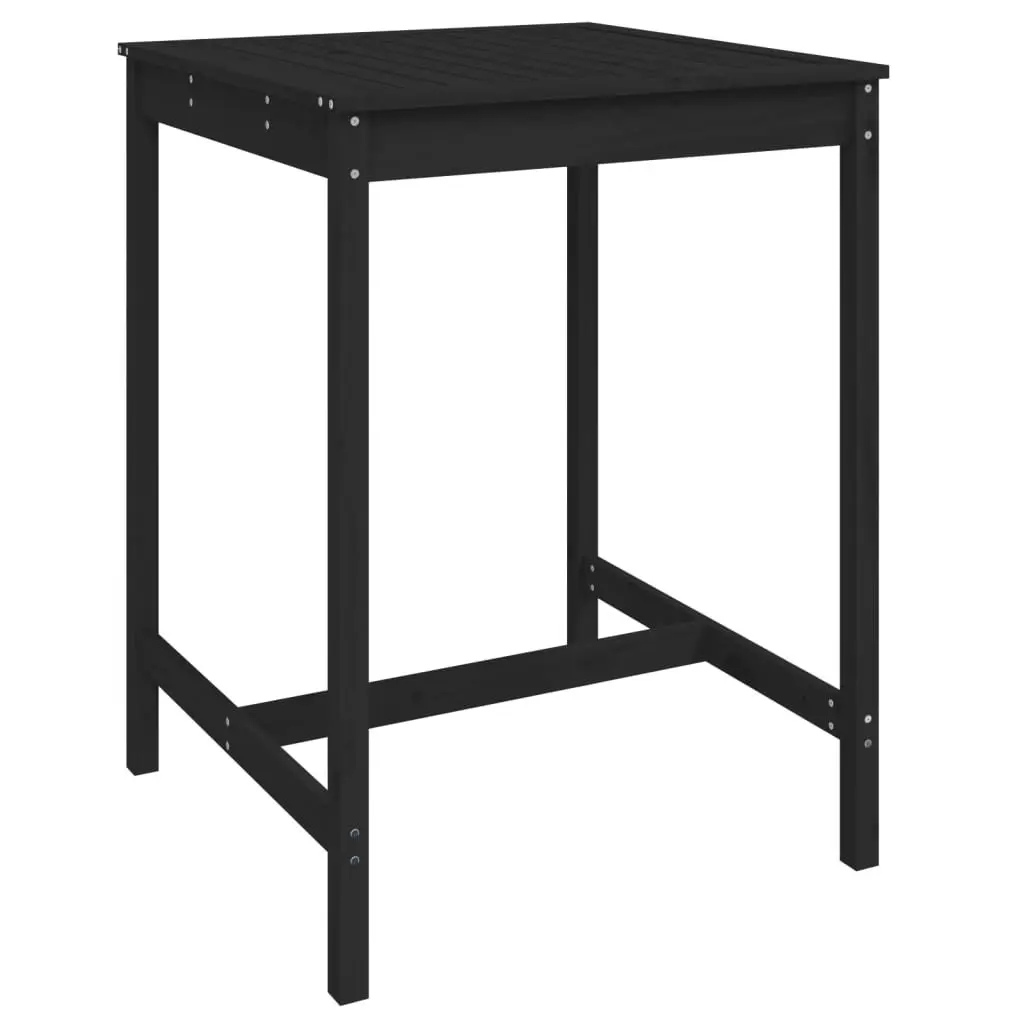 Garden Bar Set Black Wood 5 Piece Outdoor Furniture