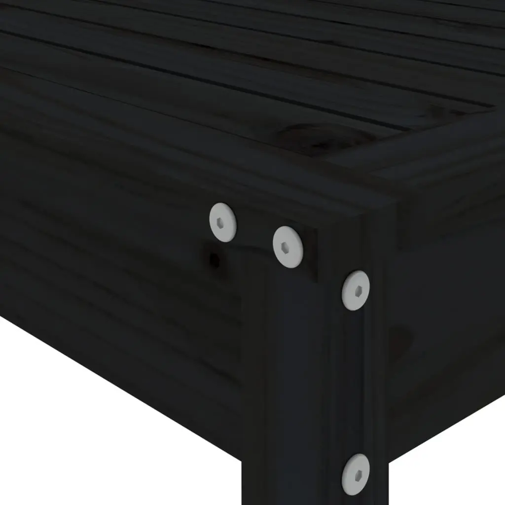 Garden Bar Set Black Wood 5 Piece Outdoor Furniture