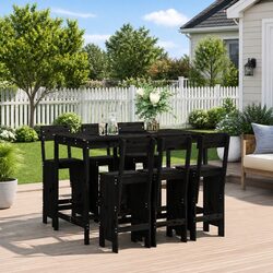 Your Outdoor Companion: 7-Piece Black Bar Set