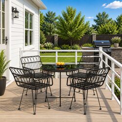 Your Ideal 5-Piece Black Garden Dining Set Awaits