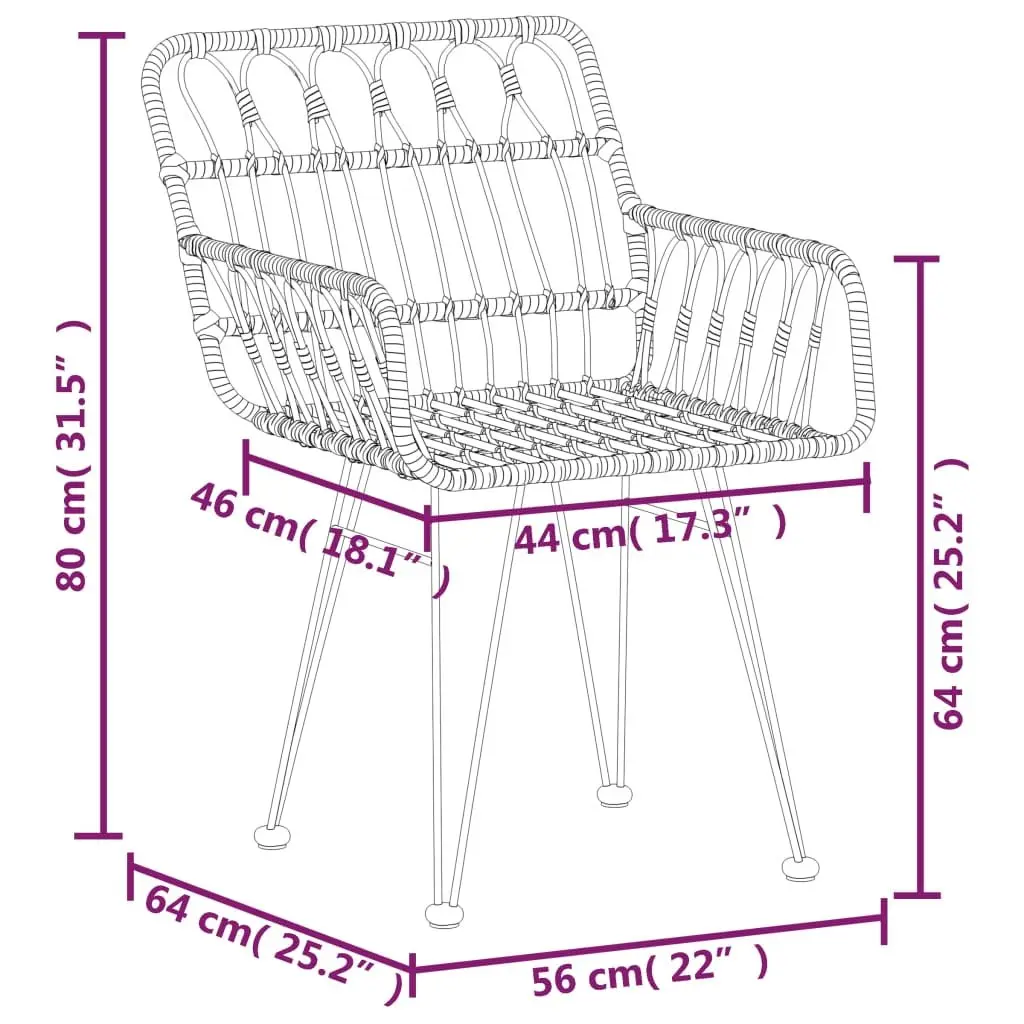 5 Piece Garden Dining Set Black PE Rattan Outdoor Furniture Patio Table Chairs
