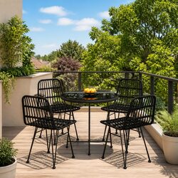 Friendly Black 5 Piece Garden Dining Set for You