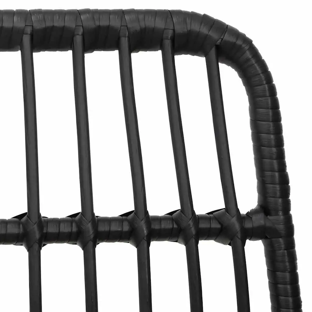 Garden Dining Set 5 Piece Black Outdoor Furniture Patio Rattan Table Chairs