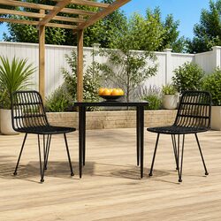 Friendly 3-Piece Black Garden Dining Set for You