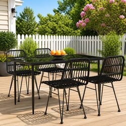 Your 5 Piece Black Garden Dining Set Awaits You