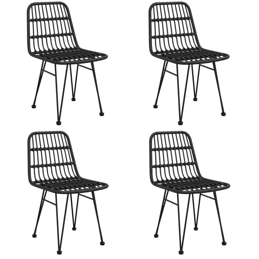 5-Piece Black Outdoor Dining Set