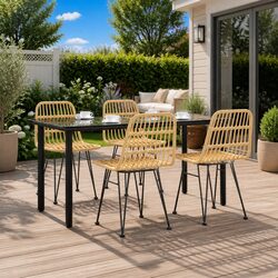 Your Ideal Garden Dining Set Awaits: 5 Pieces in Brown